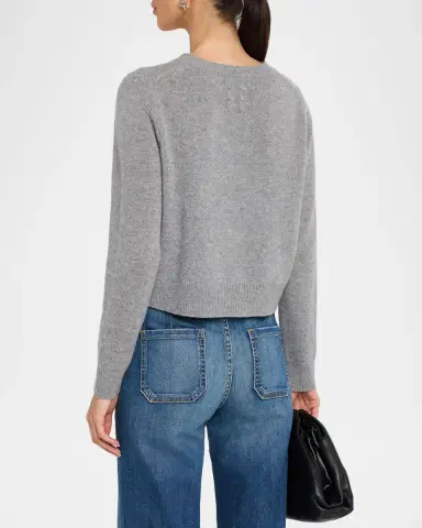 Nili Lotan Venus Dark Rust Cashmere Crop Sweater | Thumbnail 3 Nili Lotan Venus Dark Rust Cashmere Crop Sweater | Thumbnail 3