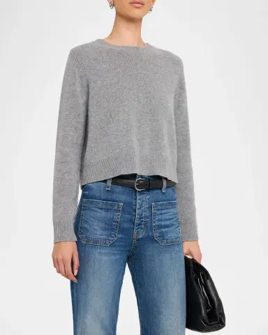 Nili Lotan Venus Dark Rust Cashmere Crop Sweater | Thumbnail 4 Nili Lotan Venus Dark Rust Cashmere Crop Sweater | Thumbnail 4