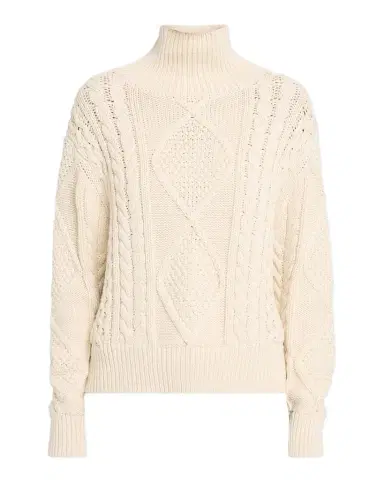 Nili Lotan Kimmy Cotton-Cashmere Fisherman Cable Turtleneck Sweater | Thumbnail 1 Nili Lotan Kimmy Cotton-Cashmere Fisherman Cable Turtleneck Sweater | Thumbnail 1