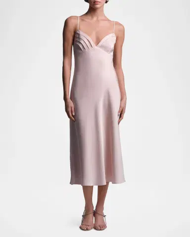 BCBGMAXAZRIA Mona Sleeveless Charmeuse Midi Slip Dress | Thumbnail 2
