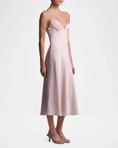 BCBGMAXAZRIA Mona Sleeveless Charmeuse Midi Slip Dress | Thumbnail 4