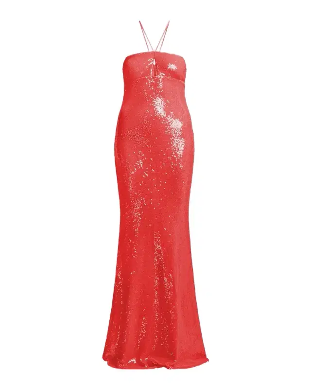 Colette Sequin Halter Column Gown