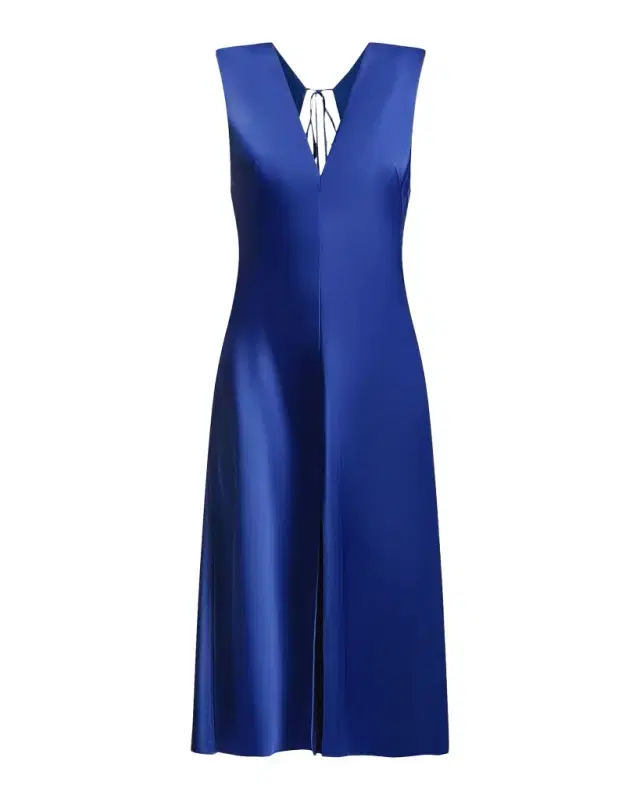 BCBGMAXAZRIA Leha Cut-Out Satin Midi Dress