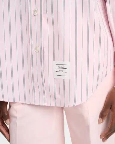 Thom Browne Sleeve-Strap Striped Cotton Poplin Button-Down Shirt | Thumbnail 5
