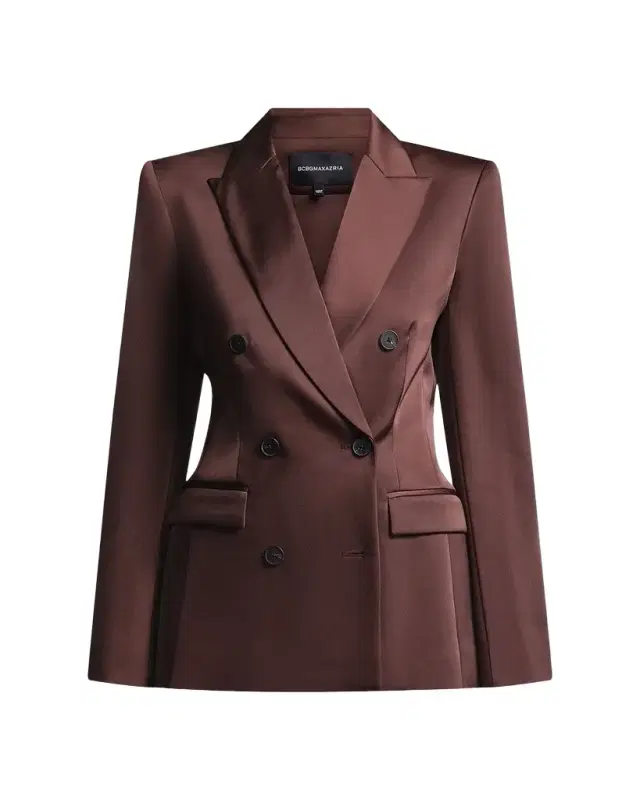 BCBGMAXAZRIA Sydney Double-Breasted Charmeuse Blazer