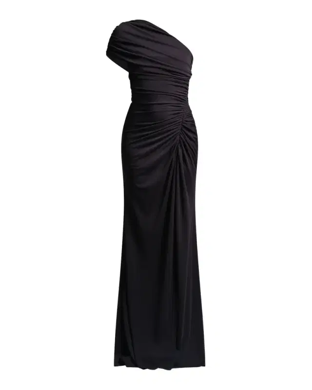 Solina Ruched One-Shoulder Stretch Jersey Gown