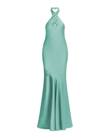 BCBGMAXAZRIA Evelyn Charmeuse Crossover Halter Gown | Thumbnail 1