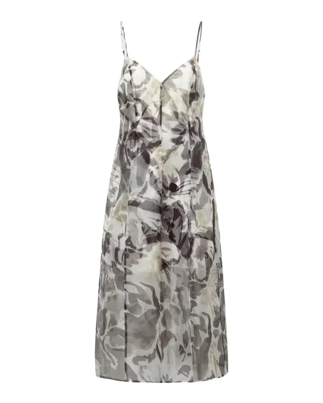 BCBGMAXAZRIA Lorelie Botanical-Print Organza Midi Dress