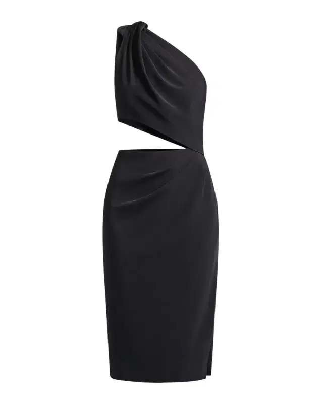BCBGMAXAZRIA Isabel Cutout One-Shoulder Midi Dress