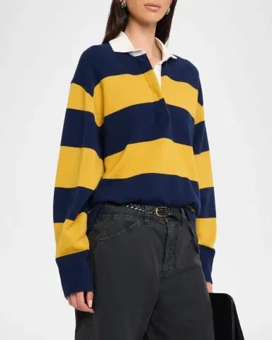 Nili Lotan Rashida Wool-Cashmere Rugby Sweater | Thumbnail 4