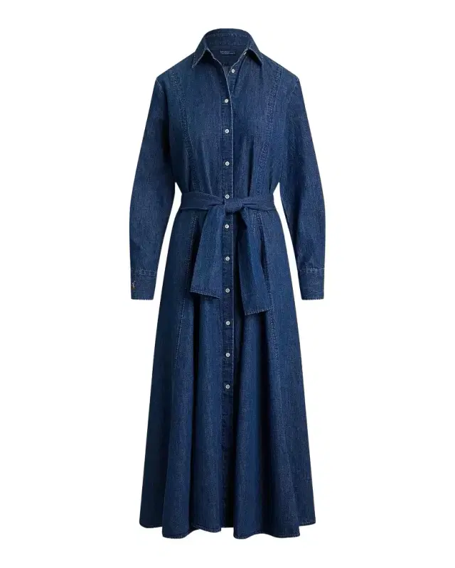 Polo Ralph Lauren Chambray Tie-Waist Midi Shirtdress