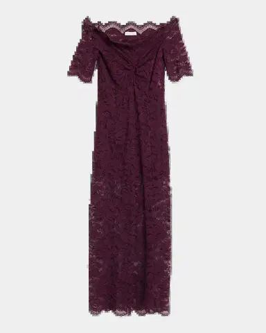 Rabanne Off-The-Shoulder Twisted Lace Midi Dress | Thumbnail 5