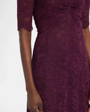 Rabanne Off-The-Shoulder Twisted Lace Midi Dress | Thumbnail 8