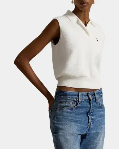 Polo Ralph Lauren Cotton-Blend Sleeveless Polo Sweater | Thumbnail 4