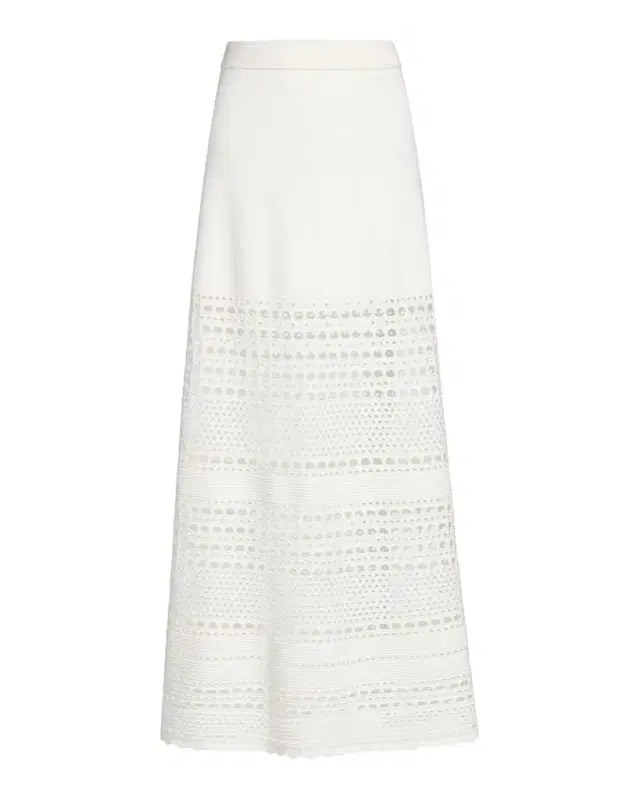 SIMKHAI Westly Open-Stitch Midi Skirt