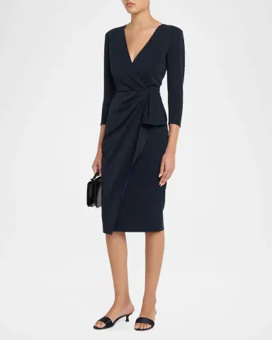 Chiara Boni La Petite Robe Ruzur Sugar Shimmering Wrap Midi Dress | Thumbnail 2