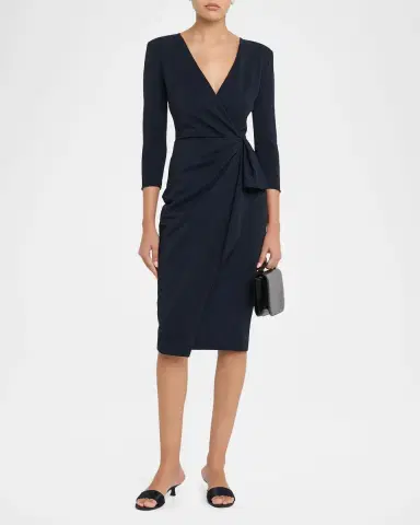Chiara Boni La Petite Robe Ruzur Sugar Shimmering Wrap Midi Dress | Thumbnail 4