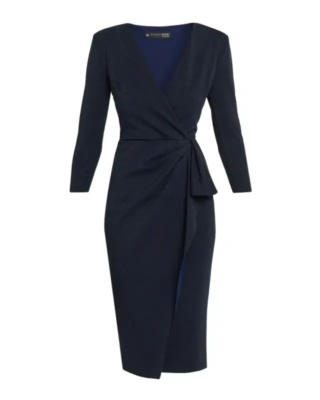 Chiara Boni La Petite Robe Ruzur Sugar Shimmering Wrap Midi Dress