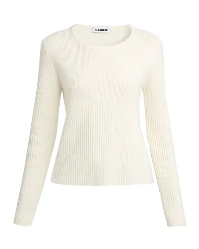 Jil Sander Wool-Cashmere Rib Crewneck Sweater