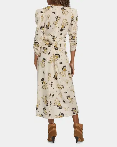 Isabel Marant Albini Floral Silk Midi Dress | Thumbnail 3