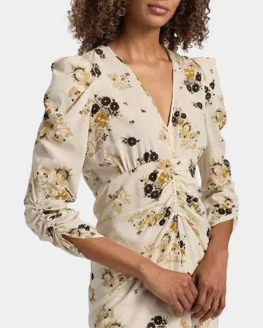 Isabel Marant Albini Floral Silk Midi Dress | Thumbnail 5