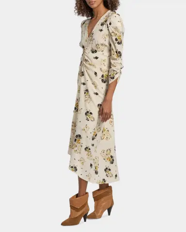 Isabel Marant Albini Floral Silk Midi Dress | Thumbnail 7