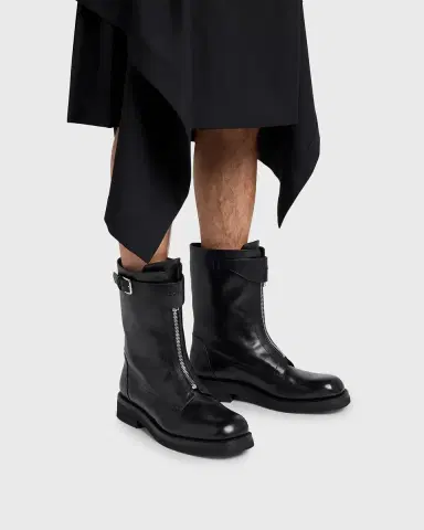 Alexander McQueen Men's Leather Biker Boots | Thumbnail 2