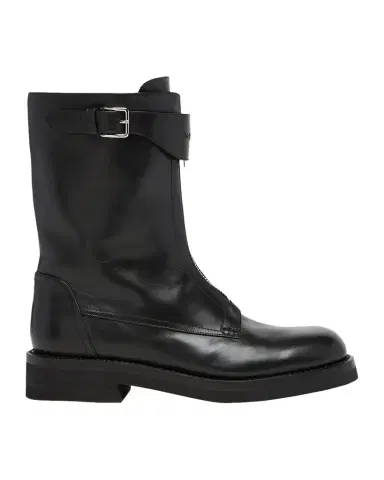 Alexander McQueen Men's Leather Biker Boots | Thumbnail 1