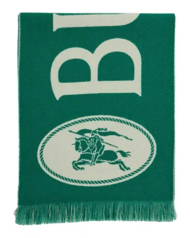 Burberry Men's Knight Stamp Wool Fringe Scarf | Thumbnail 1