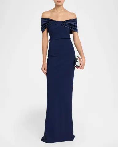 Chiara Boni La Petite Robe Vezia Twisted Off-The-Shoulder Column Gown | Thumbnail 2 Chiara Boni La Petite Robe Vezia Twisted Off-The-Shoulder Column Gown | Thumbnail 2