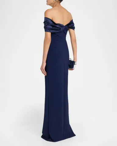 Chiara Boni La Petite Robe Vezia Twisted Off-The-Shoulder Column Gown | Thumbnail 3 Chiara Boni La Petite Robe Vezia Twisted Off-The-Shoulder Column Gown | Thumbnail 3