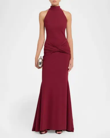 Chiara Boni La Petite Robe Zesika Twisted Halter Trumpet Gown | Thumbnail 2 Chiara Boni La Petite Robe Zesika Twisted Halter Trumpet Gown | Thumbnail 2