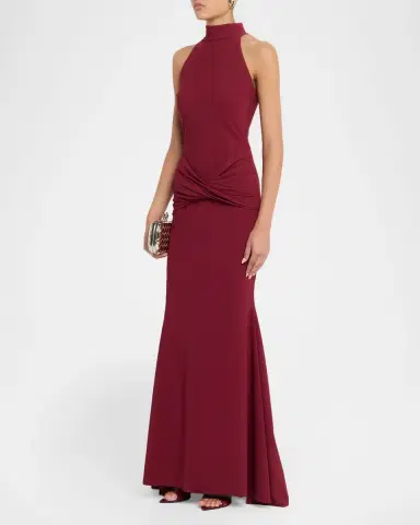 Chiara Boni La Petite Robe Zesika Twisted Halter Trumpet Gown | Thumbnail 4 Chiara Boni La Petite Robe Zesika Twisted Halter Trumpet Gown | Thumbnail 4