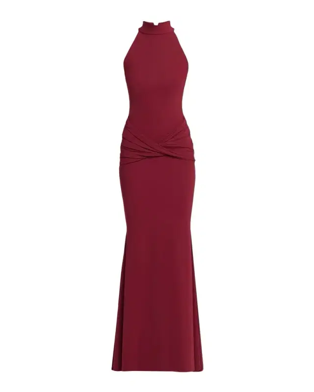 Chiara Boni La Petite Robe Zesika Twisted Halter Trumpet Gown