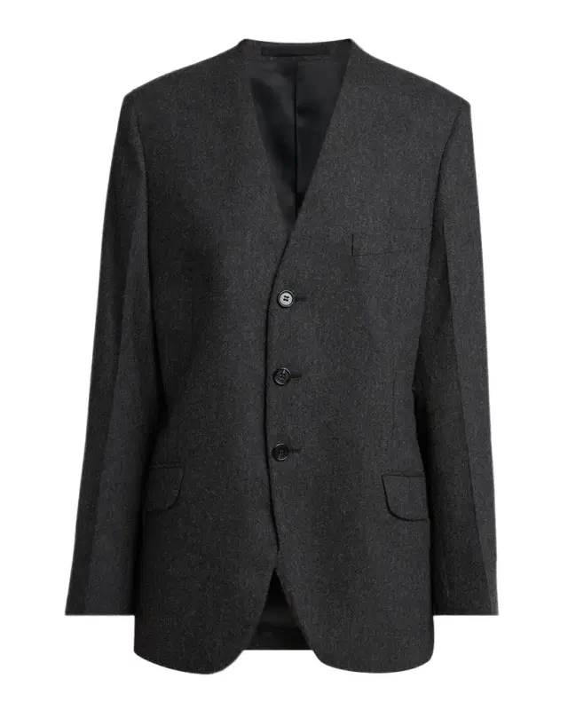 Jil Sander V-Neck Brushed Wool Single-Breasted Jacket