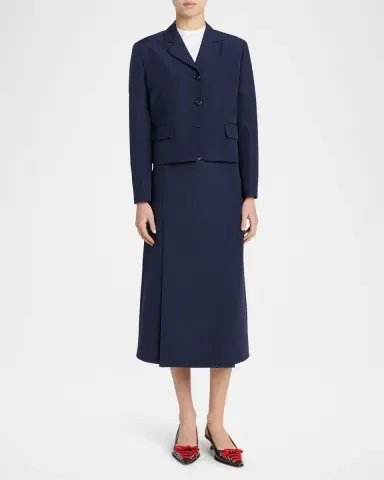 Marni Flared Topstitched Midi Skirt | Thumbnail 2 Marni Flared Topstitched Midi Skirt | Thumbnail 2