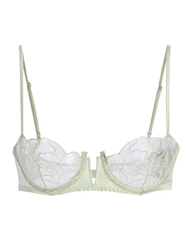 Kiki De Montparnasse Calla Lily Embroidered Balconette Bra