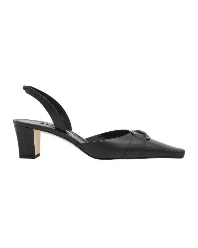 Manolo Blahnik 50mm Trixa Visconti Leather Slingback Pumps