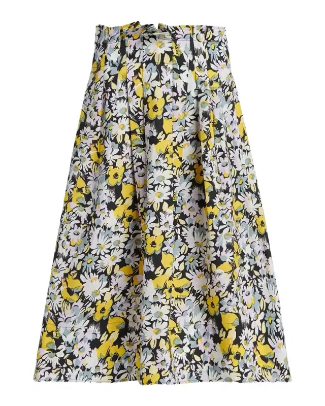 Marni Floral Cotton Midi Skirt