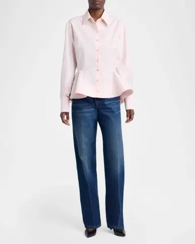 Stella McCartney Peplum Cotton Button-Down Shirt | Thumbnail 2 Stella McCartney Peplum Cotton Button-Down Shirt | Thumbnail 2