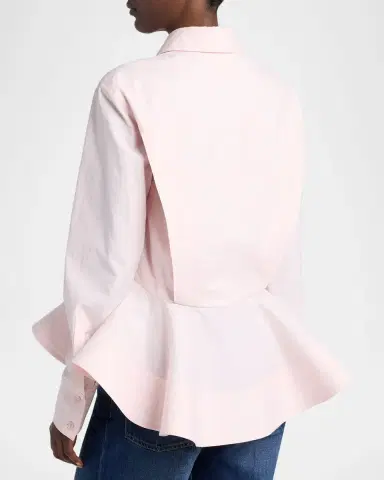 Stella McCartney Peplum Cotton Button-Down Shirt | Thumbnail 3 Stella McCartney Peplum Cotton Button-Down Shirt | Thumbnail 3