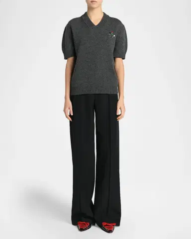 Marni Floral Embroidered Wool-Cashmere Sweater | Thumbnail 2 Marni Floral Embroidered Wool-Cashmere Sweater | Thumbnail 2