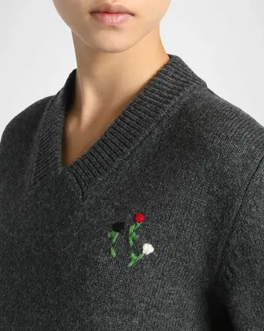 Marni Floral Embroidered Wool-Cashmere Sweater | Thumbnail 5 Marni Floral Embroidered Wool-Cashmere Sweater | Thumbnail 5