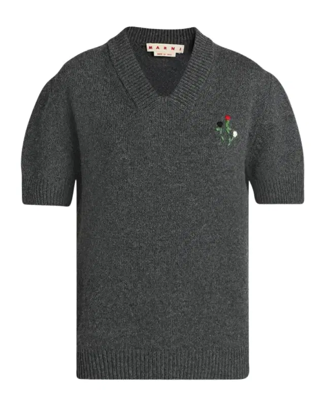 Marni Floral Embroidered Wool-Cashmere Sweater