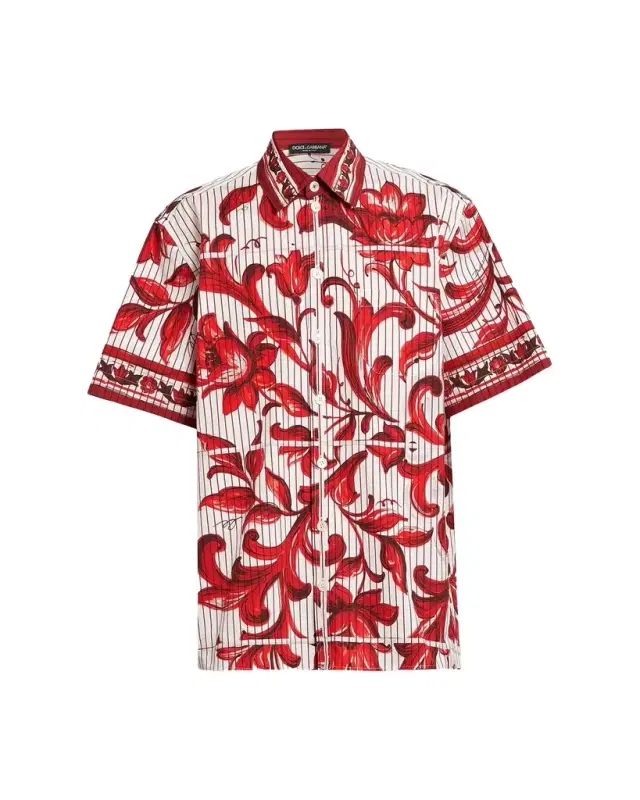 Dolce & Gabbana Men 's Majolica-Print Short-Sleeve Shirt