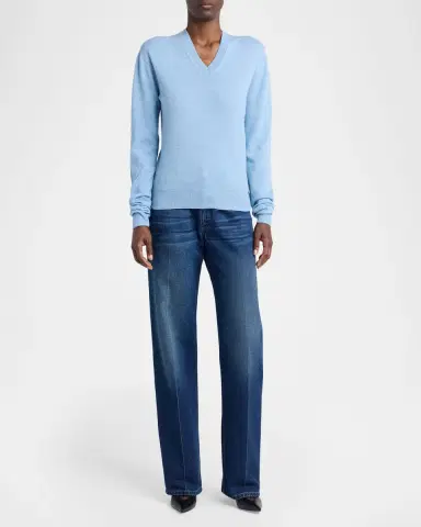 Stella McCartney Recycled Cashmere & Wool V-Neck Sweater | Thumbnail 2 Stella McCartney Recycled Cashmere & Wool V-Neck Sweater | Thumbnail 2