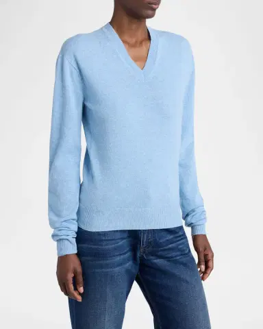 Stella McCartney Recycled Cashmere & Wool V-Neck Sweater | Thumbnail 4 Stella McCartney Recycled Cashmere & Wool V-Neck Sweater | Thumbnail 4