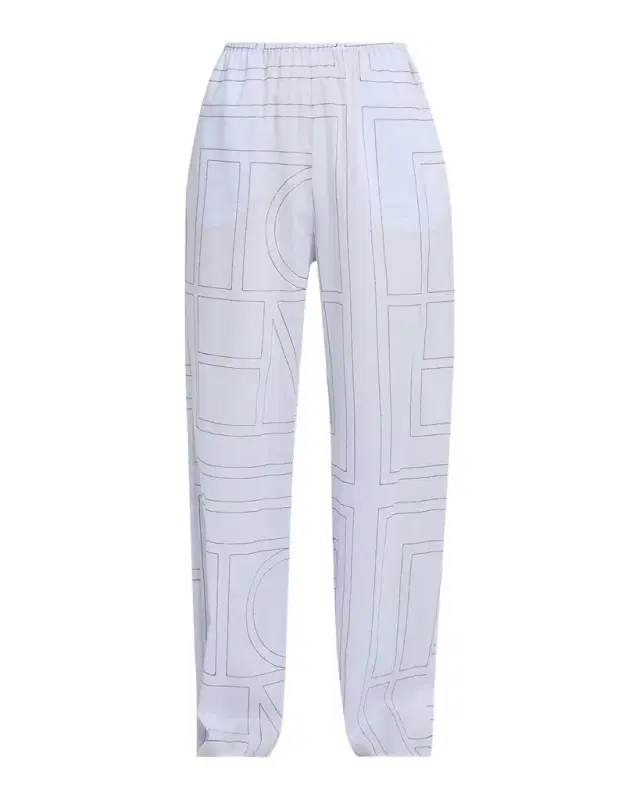 Toteme Monogram Cotton-Blend Straight-Leg Pajama Pants