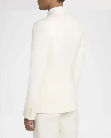 Alexander McQueen Men's Wool Pleated-Lapel Single-Breasted Dinner Jacket | Thumbnail 3 Alexander McQueen Men's Wool Pleated-Lapel Single-Breasted Dinner Jacket | Thumbnail 3