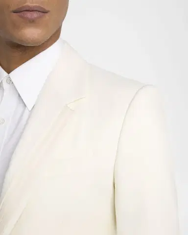 Alexander McQueen Men's Wool Pleated-Lapel Single-Breasted Dinner Jacket | Thumbnail 5 Alexander McQueen Men's Wool Pleated-Lapel Single-Breasted Dinner Jacket | Thumbnail 5